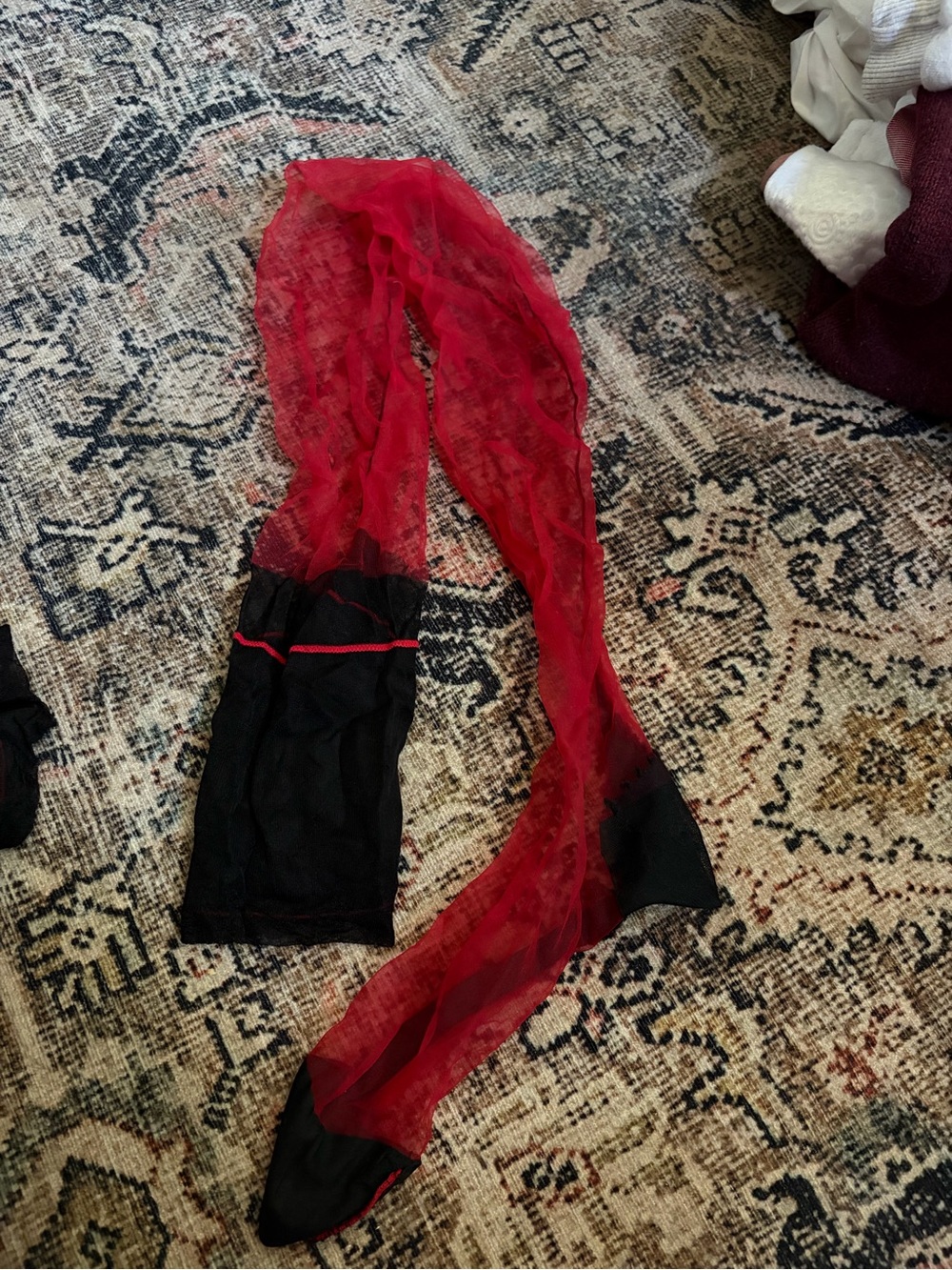Agent Provocateur Sheer Red and Black stockings- never worn!